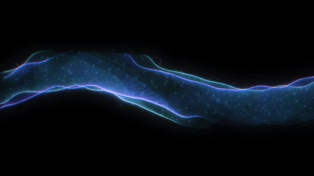 Dynamic Flowing Particle Stream with Glowing Abstract Motion