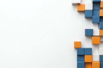 A vibrant arrangement of colorful blocks against a clean, white background, perfect for creative projects and graphic design. The geometric shapes showcase modern simplicity.