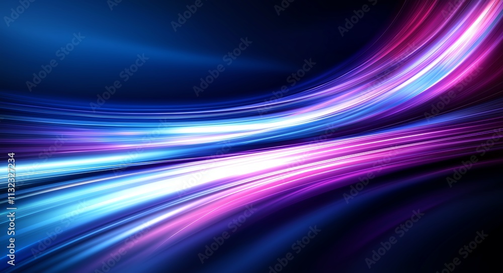Poster vibrant light trails creating an abstract colorful pattern. dynamic motion with shades of blue and p