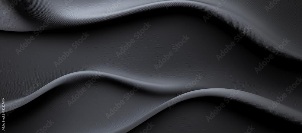 Poster abstract black silky waves form an elegant and smooth background. perfect for modern design projects