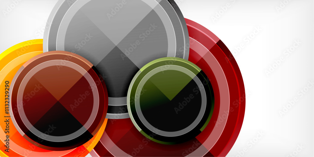 Aufkleber Minimal geometric abstract background. Circle triangle design
