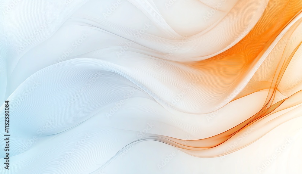 Poster abstract waves of blue and orange create a flowing, serene design. perfect for backgrounds, this ima