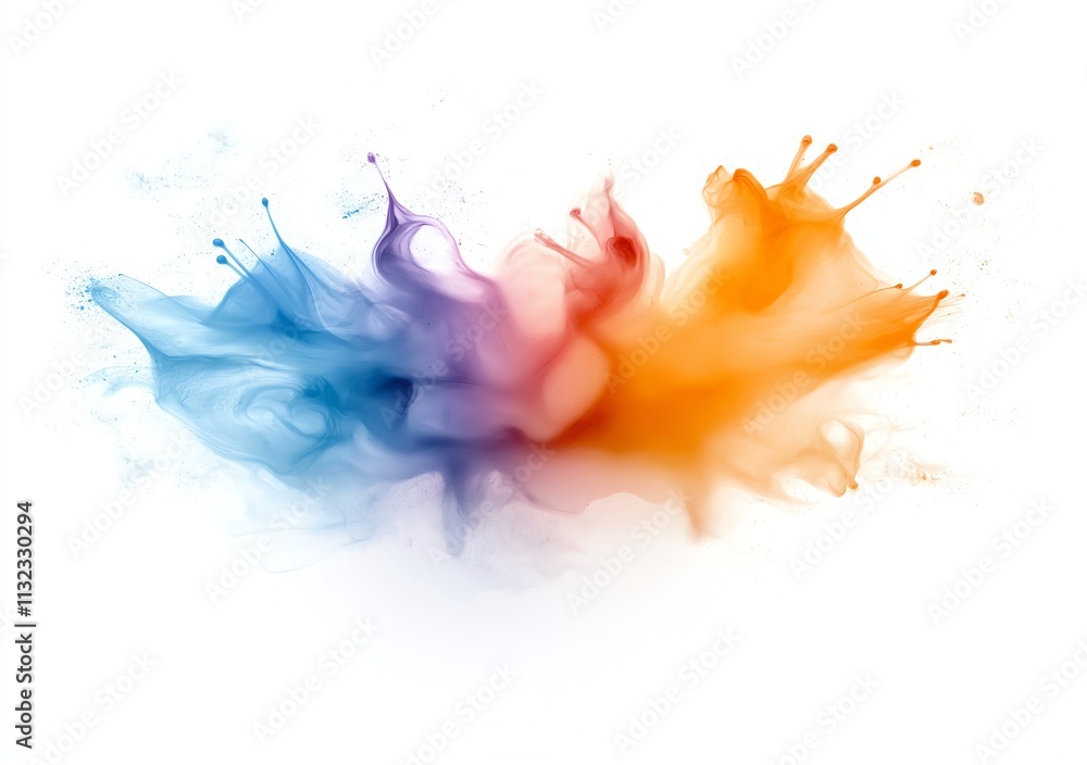 Poster vibrant splash of colorful ink creates a dynamic, abstract pattern