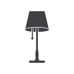 Obraz premium Desk lamp icon in flat style. Spotlight vector illustration on isolated background. Light bulb sign business concept.