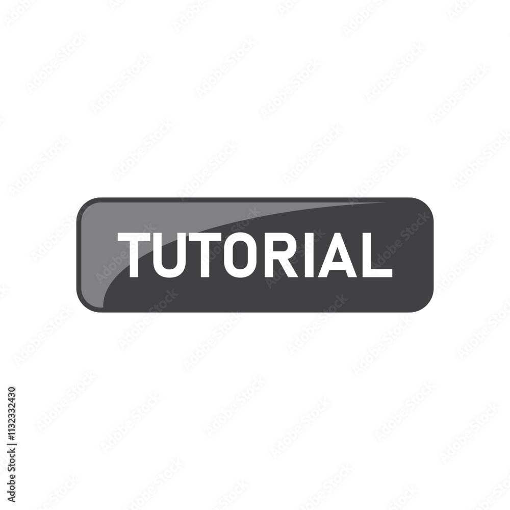 Poster play video tutorials icon in flat style. education software vector illustration on isolated backgrou