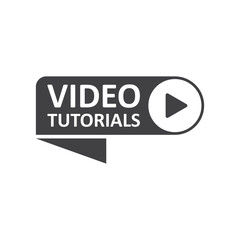 Play video tutorials icon in flat style. Education software vector illustration on isolated background. Webinar training sign business concept.