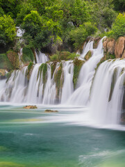 Naklejka premium Wasserfall im Krka Nationalpark, Kroatien