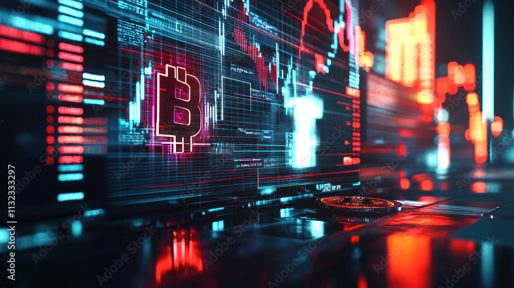 Poster digital payments and cryptocurrency regulation concept. virtual cryptocurrency payment system with s
