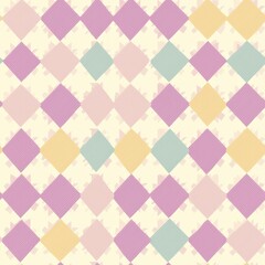 Seamless pattern of pastel-colored houndstooth