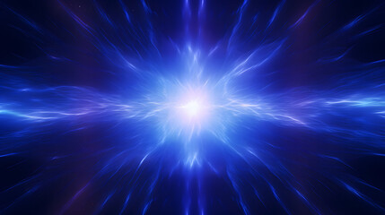 Fototapeta premium Digital blue glowing high energy plasma force field in space poster background