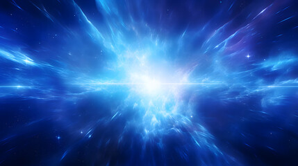 Fototapeta premium Digital blue glowing high energy plasma force field in space poster background
