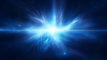 Fototapeta premium Digital blue glowing high energy plasma force field in space poster background