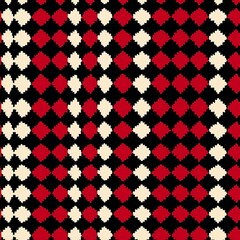 Seamless pattern of red and black houndstooth