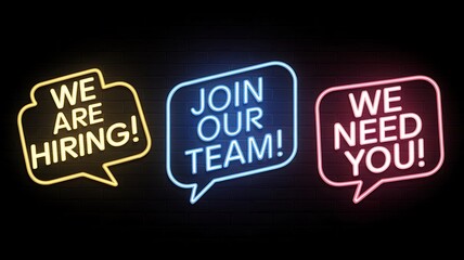 Fototapeta premium We Are Hiring, Hiring recruitment, Join Our Team, job vacancy, Hiring poster, Now hiring 