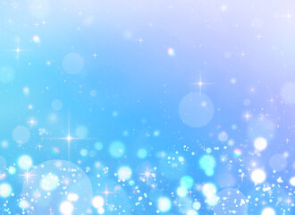 キラキラテクスチャ ブルーグラデ 背景素材 光 空 青 水色 幻想的 明るい 輝き 玉ボケ 癒し