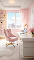 Fototapeta premium A well-appointed living room featuring contemporary furniture, a neutral color palette, and decorative home accents, creating a tranquil and stylish space