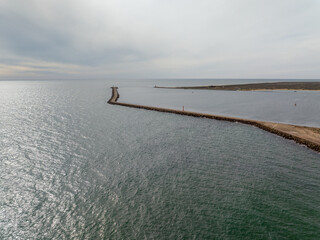 Faro del Cabo de Santa Maria en Ilha la Culatra Portugal