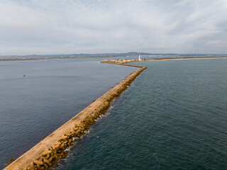 Faro del Cabo de Santa Maria en Ilha la Culatra Portugal