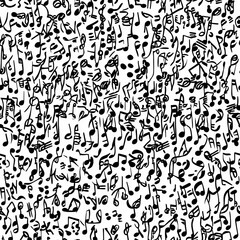 Fototapeta premium Seamless pattern of cartoon musical notes