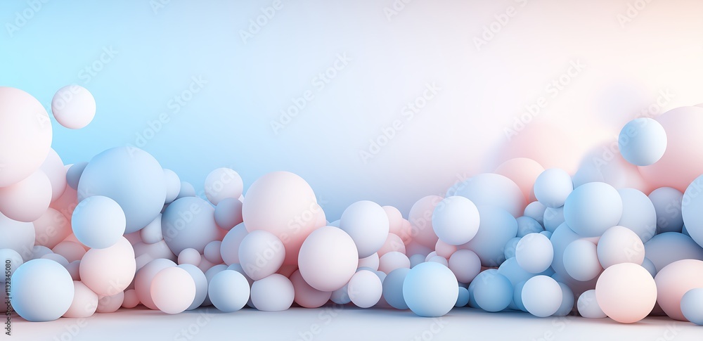 Poster vibrant abstract background with soft pastel bubbles creating a dynamic and playful atmosphere. perf