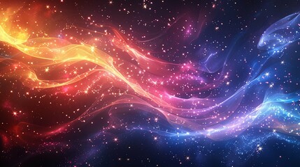 Obraz premium Celestial Nebula: Swirling Cosmic Dust and Glowing Stars