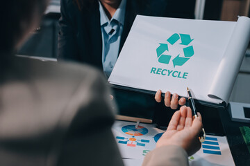 Carbon offset price report CO2 emission. Future growth Net zero waste in ESG ethical SME office...