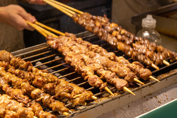 Spicy Lamb skewers over hot coals