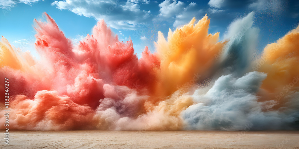 Poster vibrant color explosion, a dynamic abstract background image