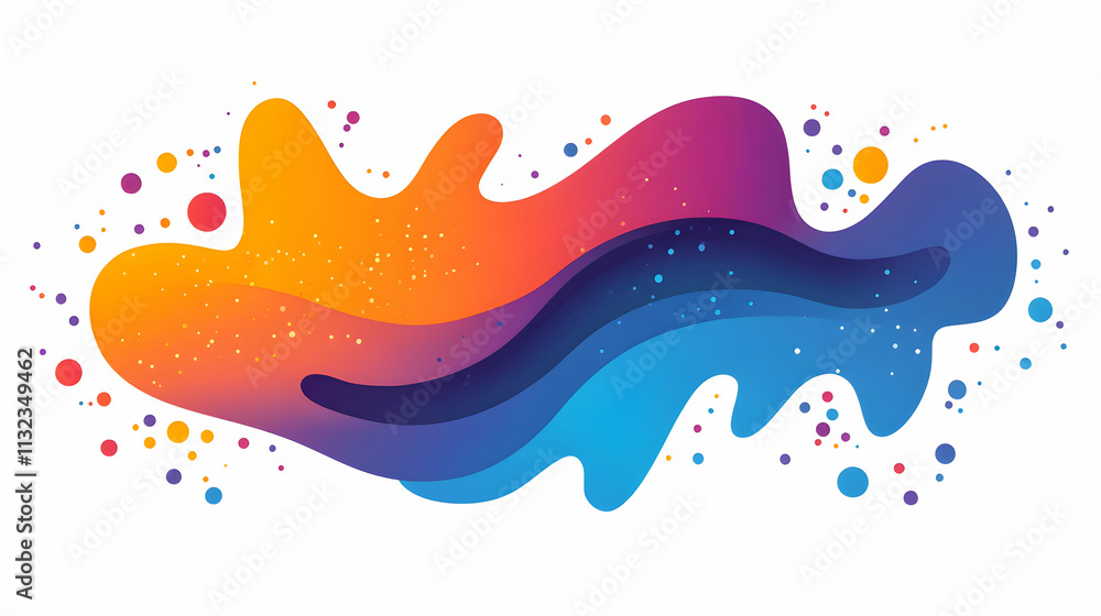 Poster abstract colorful waves flowing dynamically across white background, representing energy and movemen