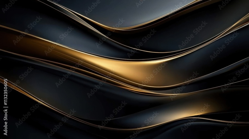 Poster intricate line texture creates a unique backdrop for the gold wave.