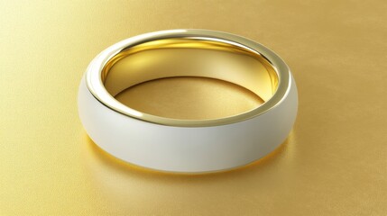 Sleek Gold and White Ring: Modern Jewelry Design