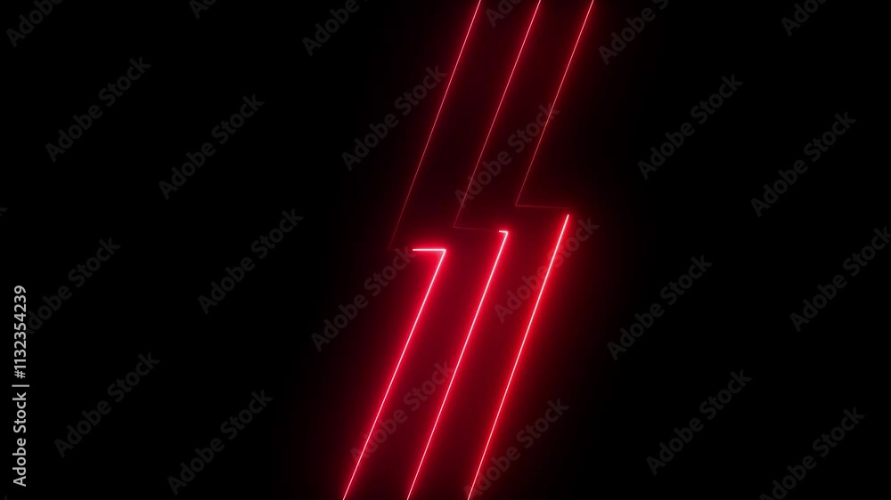 Poster abstract red neon lights animated on a dark background. abstract neon lines moving up screen saver, 