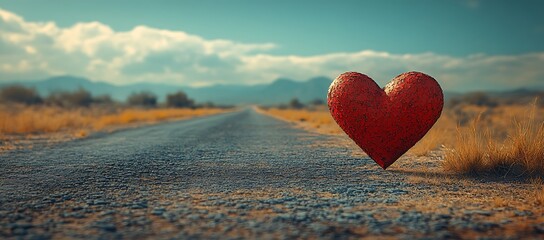 Fototapeta premium Heart Symbol Painted on the Road.
