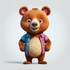 Cartoon Bear Character for Web and Digital Design - Transparent PNG, Generatif AI