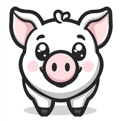 Fototapeta premium Cute cartoon pig illustration. (5)