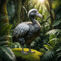 Realistic Photo of a Dodo Bird in the Jungle, Generatif AI