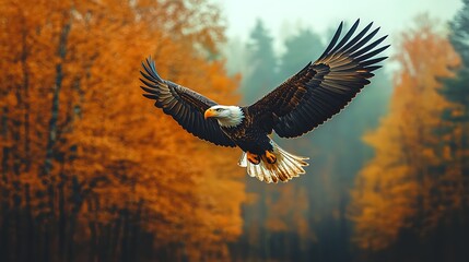 Obraz premium Autumn aerial eagle