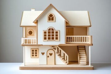 baby toy wooden house in the form of house