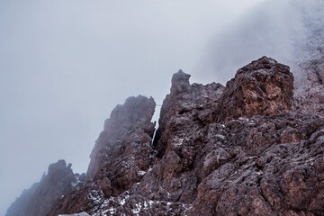 Langkofel mountain in the Dolomites in Italy.