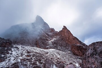 Langkofel mountain in the Dolomites in Italy.