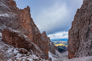 Langkofel mountain in the Dolomites in Italy.