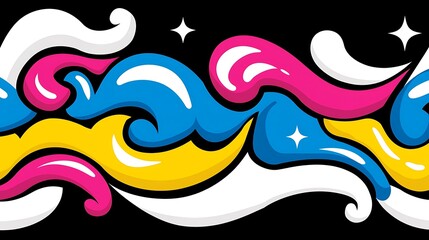 Abstract colorful wave seamless pattern.