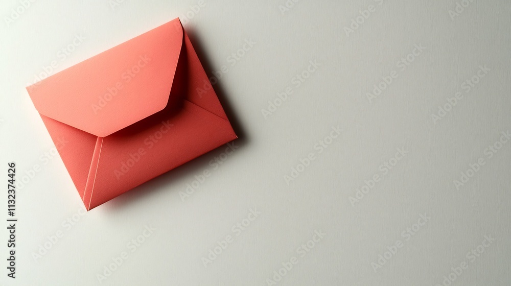 Poster minimalist diagonal composition featuring a single red envelope ang pao placed diagonally on a plain