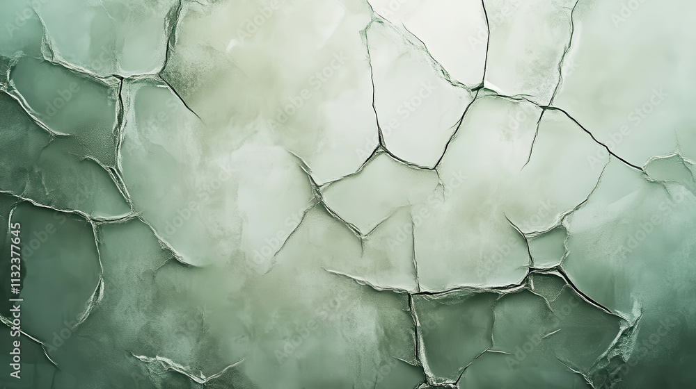 Poster light green textured background with subtle cracks for creative projects