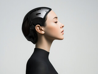 Introducing a lifelike female-faced robot designed to emulate human expressions and features, fostering familiarity and enhancing the relatability of interactions for a more engaging experience.