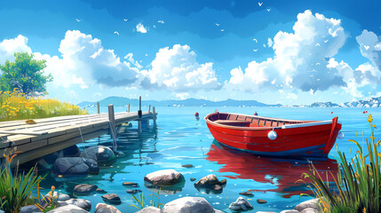 Obraz premium boats on the lake