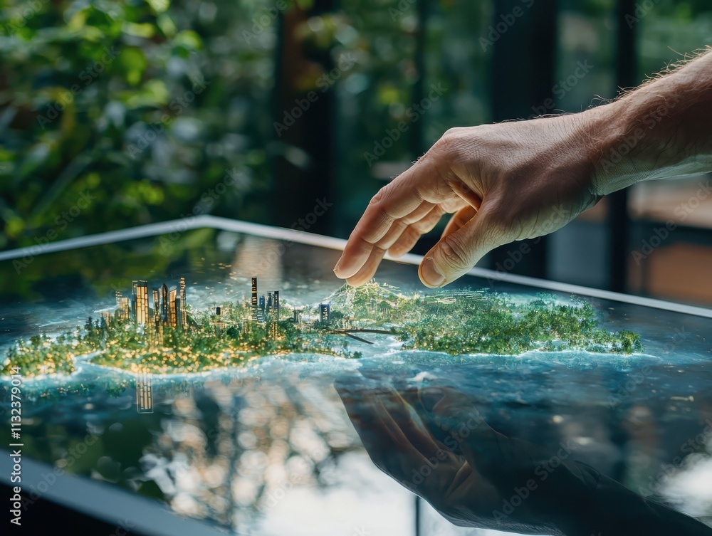 Poster augmented reality hand interaction blending digital graphics with physical environments for immersiv