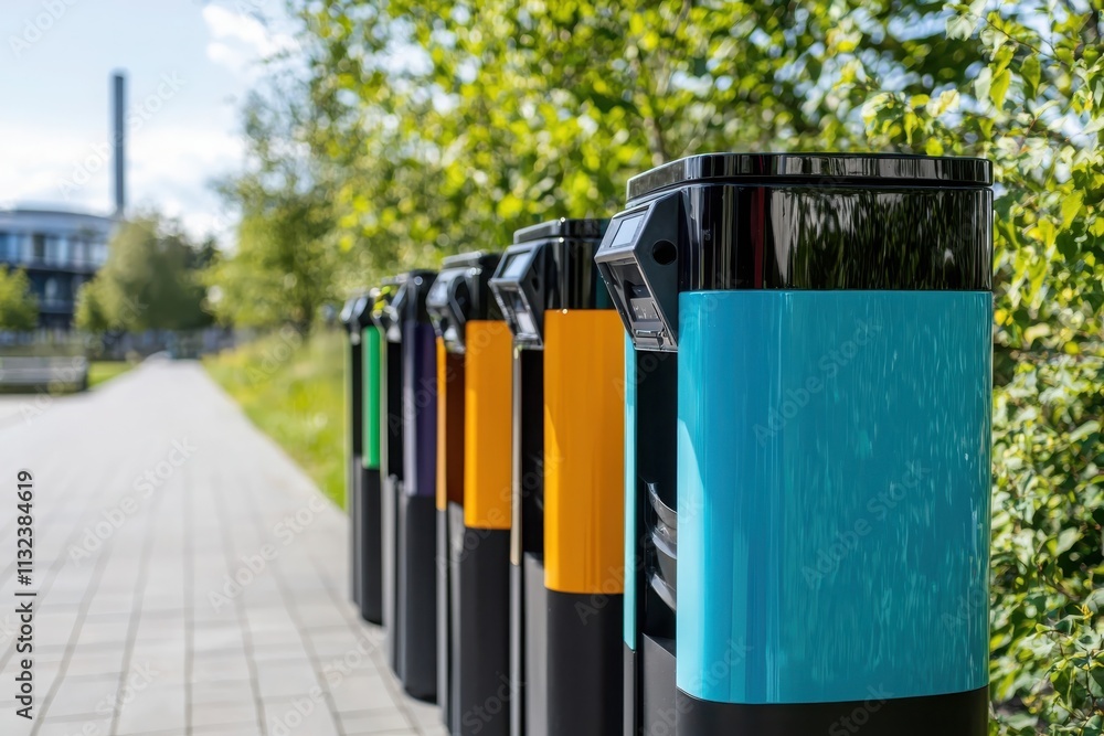 Poster innovative waste management system utilizing smart bins for optimized collection routes in urban env