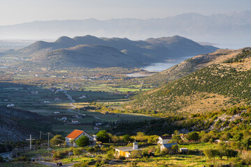 Blick zum Skardarsee von Brigjë, Albanien, Europa