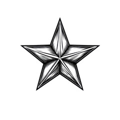 Obraz premium Elegant Hand Drawn Star Monochrome Graphic Design Element Festive Holiday